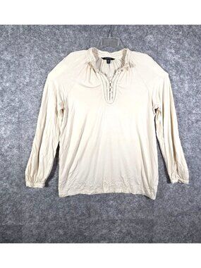 Lauren Ralph Lauren Women's Knit Top Pullover Long Sleeve Cream Size 1X Casual